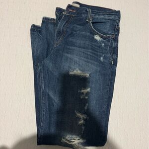 Aeropostale Men's Distressed Blue Straight Jeans